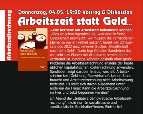 flyer für ankündigung der veranstaltung mit g. sandleben
